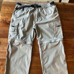 Men’s BC Clothing Hiking Cargo pants/convertible to shorts. Khaki, size XXLx30
